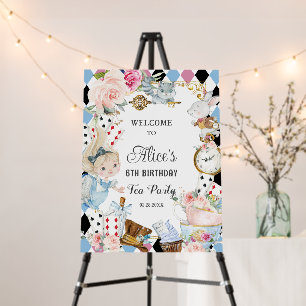 Alice in Wonderland Birthday Tea Party Welcome Foam Board