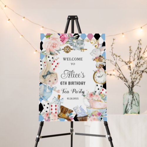 Alice in Wonderland Birthday Tea Party Welcome Foam Board