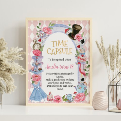 Alice in Wonderland Birthday Time Capsule Poster