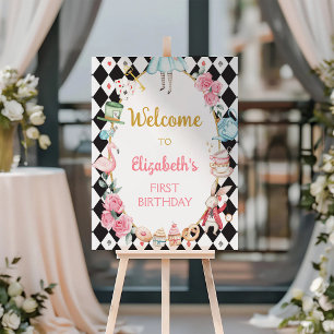 Alice in Wonderland Birthday Welcome Sign