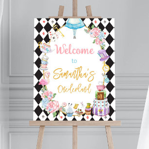 Alice in Wonderland Birthday Welcome Sign