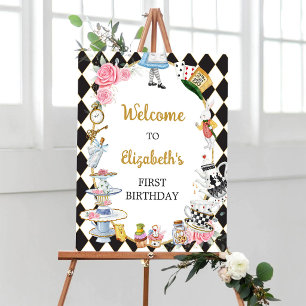 Alice in Wonderland Birthday Welcome Sign