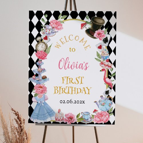Alice in Wonderland Birthday Welcome Sign