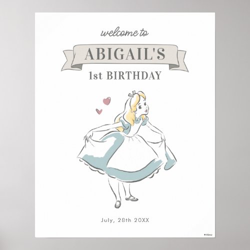 Alice In Wonderland  Birthday Welcome Sign