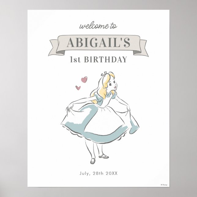 Alice In Wonderland | Birthday Welcome Sign (Front)