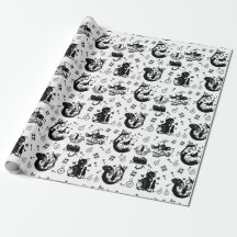 Alice in Wonderland Black And White Design