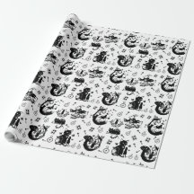 Alice in Wonderland Black And White Design
