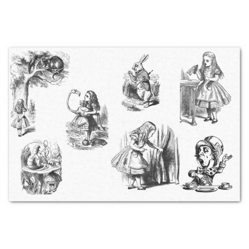 Alice in Wonderland Black and White Tissue Paper