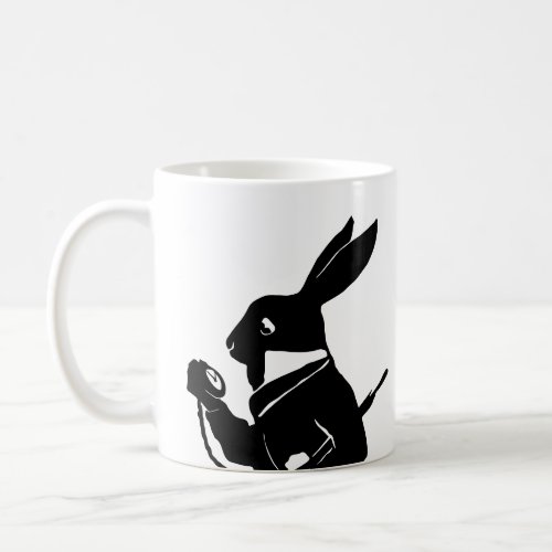 Alice in Wonderland Black Mr Rabbit Silhouette Coffee Mug