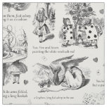 Alice in Wonderland Black White Toile Fabric