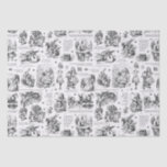 Alice in Wonderland Black White Toile Quotes Tissue Paper