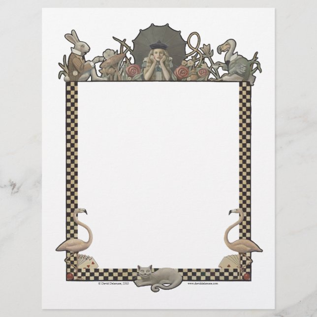 Alice in Wonderland Blank Letterhead by Delamare (Front)