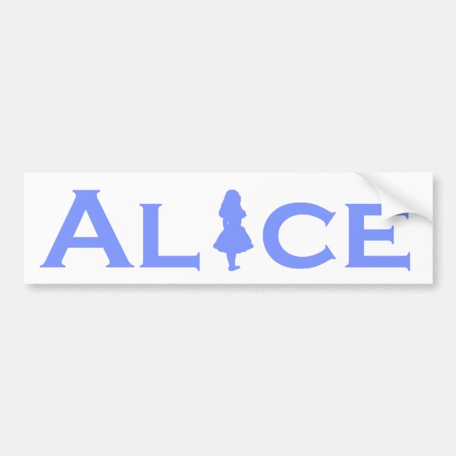 Alice in Wonderland Blue Bumper Sticker (Front)