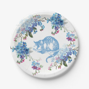 Alice in Wonderland Blue Cheshire Cat Paper Plate
