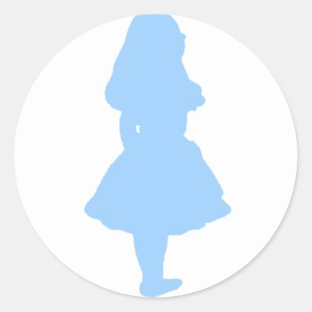 Alice In Wonderland Blue Classic Round Sticker by APlaceForAlice at Zazzle