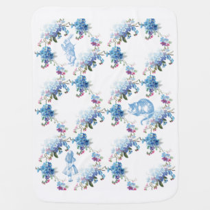 Alice in Wonderland Blue Floral Baby Blanket