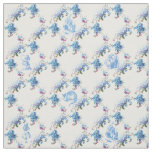 Alice in Wonderland Blue Floral Fabric
