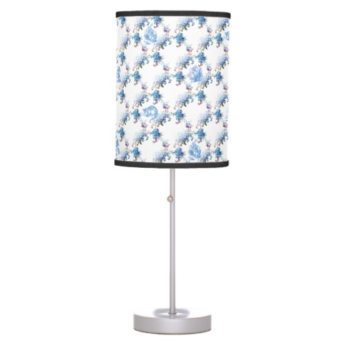 Alice in Wonderland Blue Floral Table Lamp