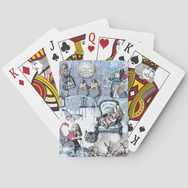Alice in Wonderland Blue Ice Modern Poker Cards (Back)