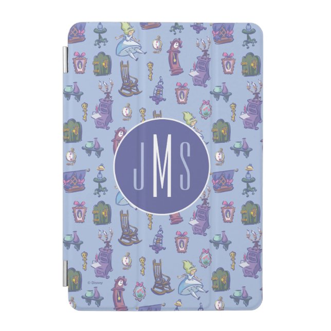 Alice In Wonderland | Blue Monogram Pattern iPad Mini Cover (Front)