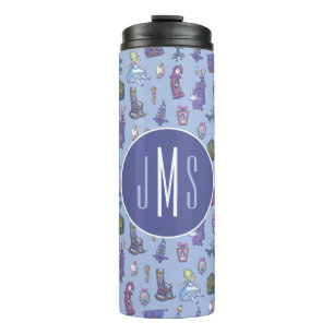 Alice In Wonderland Blue Monogram Pattern Thermal Tumbler