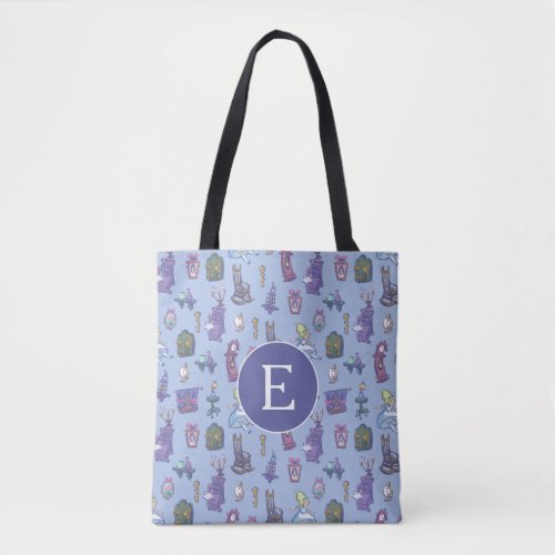 Alice In Wonderland  Blue Monogram Pattern Tote Bag