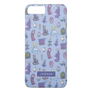 Alice In Wonderland   Blue Pattern - Add Your Name iPhone 8 Plus/7 Plus Case