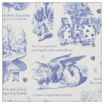 Alice in Wonderland Blue White Toile Fabric