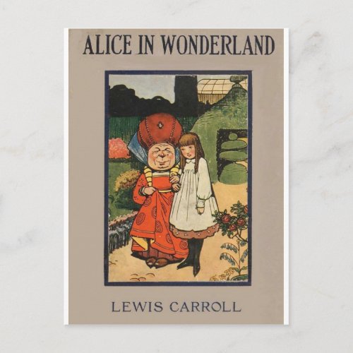 Alice in Wonderland Book Cover Postcard