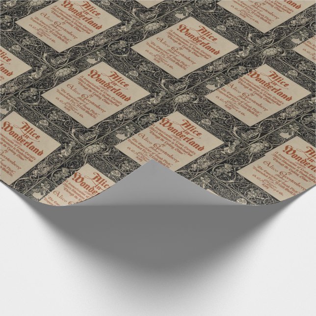 Alice in Wonderland Book Cover  Wrapping Paper (Corner)