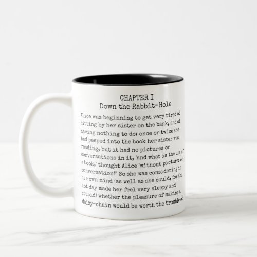 Alice In Wonderland Book Page Lover Two_Tone Coffee Mug
