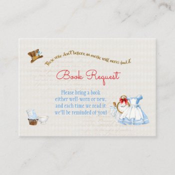 Alice In Wonderland Book Request Enclosure Card by HydrangeaBlue at Zazzle