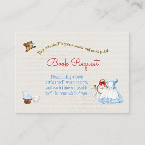 Alice in Wonderland Book Request Enclosure Card