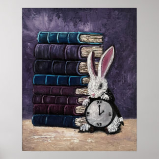 Alice in Wonderland Books Colorful Fine Art Poster