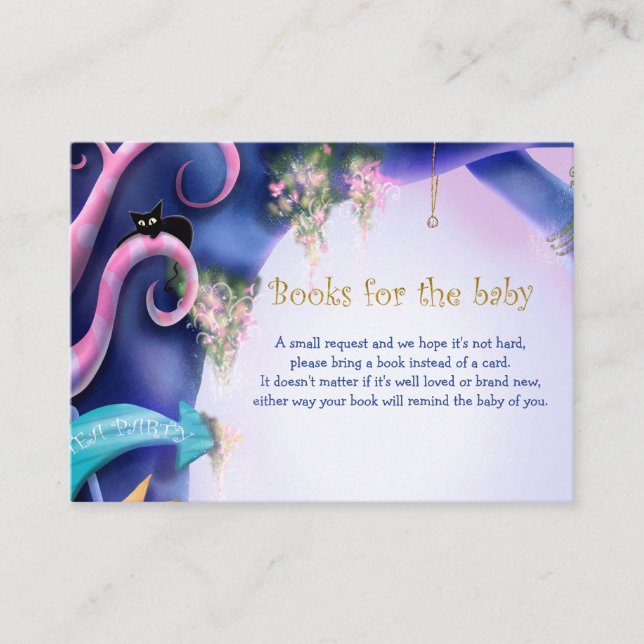 Alice in Wonderland, books for baby, baby shower Enclosure Card (Front)