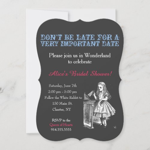 Alice in Wonderland bridal shower custom vintage Invitation