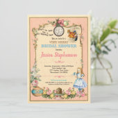 Alice in Wonderland bridal shower invitaion pink Invitation (Standing Front)