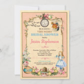 Alice in Wonderland bridal shower invitaion pink Invitation (Front)