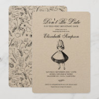 Alice in Wonderland Bridal Shower Invitation