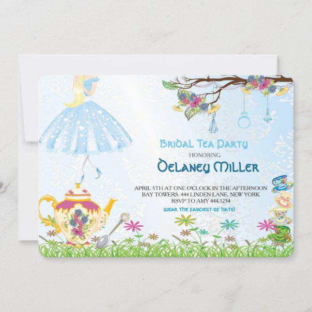 Alice in Wonderland Bridal Shower Invitation (Front)