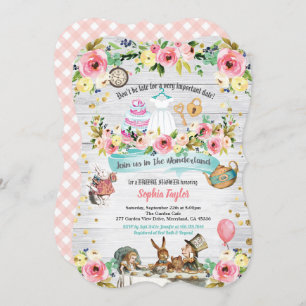 Alice in Wonderland bridal shower invitation