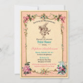 Alice in Wonderland bridal shower invitation pink (Front)