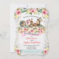 Red Floral Alice in Wonderland Hens Tea Party Invitation | Zazzle