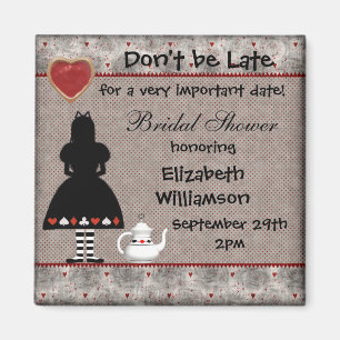 Alice in Wonderland Bridal Shower Save the Date Magnet