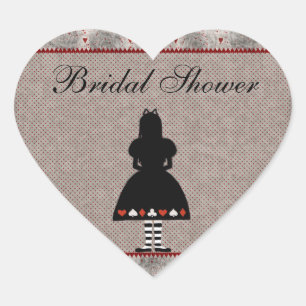 Alice in Wonderland Bridal Shower Stickers