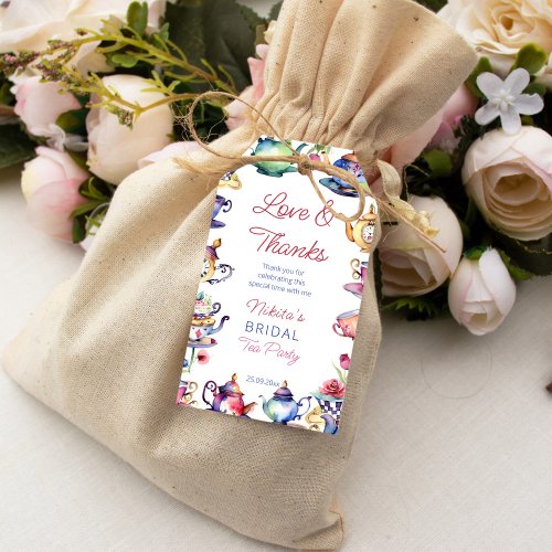 Alice in wonderland bridal shower tea party favor gift tags