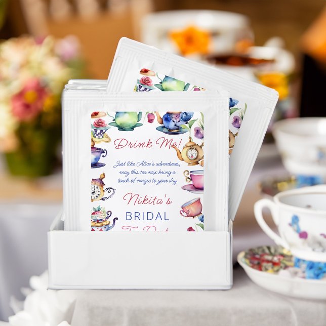 Alice in wonderland bridal shower tea party favors bag drink mix (Alice in wonderland bridal shower tea party favors personalized tea bag drink mix tea party favors)