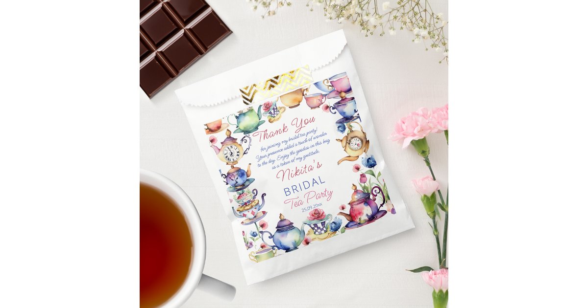 Alice in wonderland bridal shower tea party favors favor bag | Zazzle