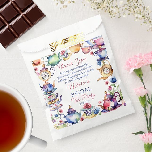 Alice in wonderland bridal shower tea party favors favor bag (Alice in wonderland bridal shower tea party favors favor bag)