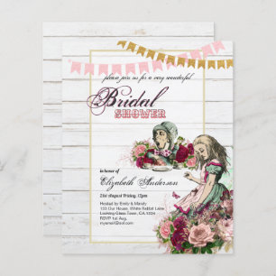 Alice in Wonderland Bridal Shower Tea Party Invite